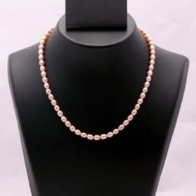 Timeless beauty - 1 line oval multi pink pearl necklace set Image