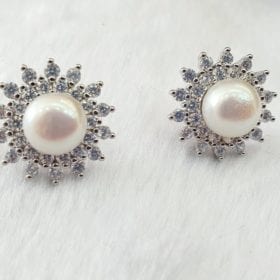 Stylish Round Pearls Earrings Image